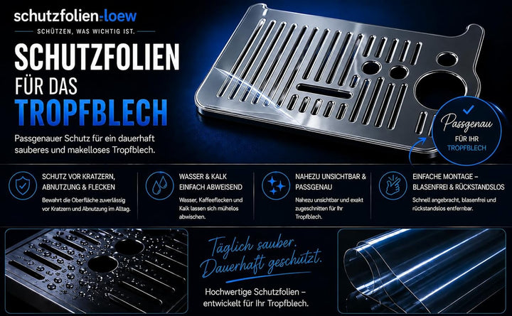 3 x Schutzfolie - Kratzschutz passend für DeLonghi Siebträgermaschine La Specialista Touch EC9455.M