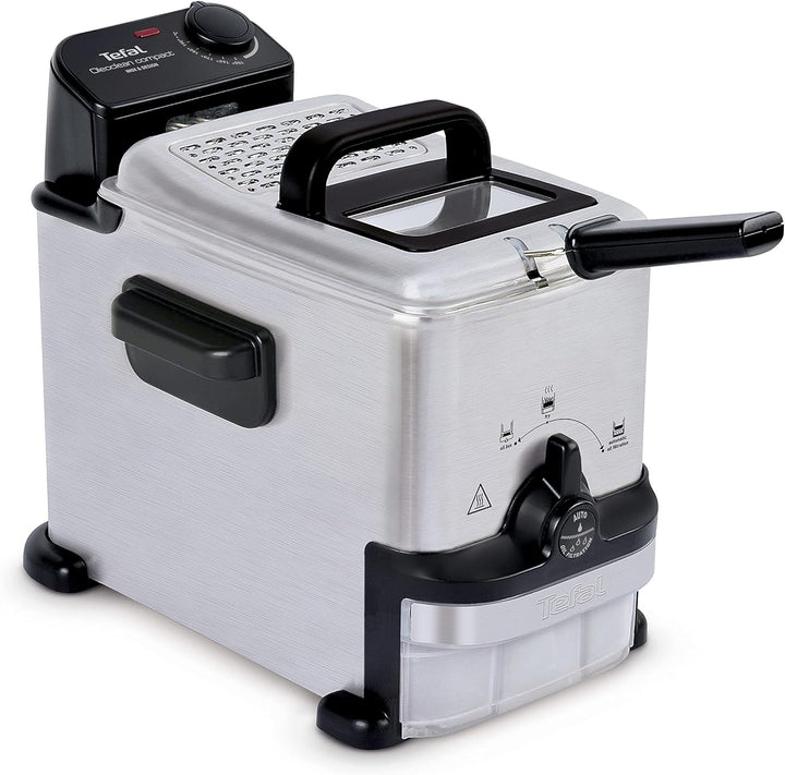 Tefal FR7016 Oleoclean Compact Elektrische Fritteuse | 2 L Öl-Kapazität | automatische Ölfiltration