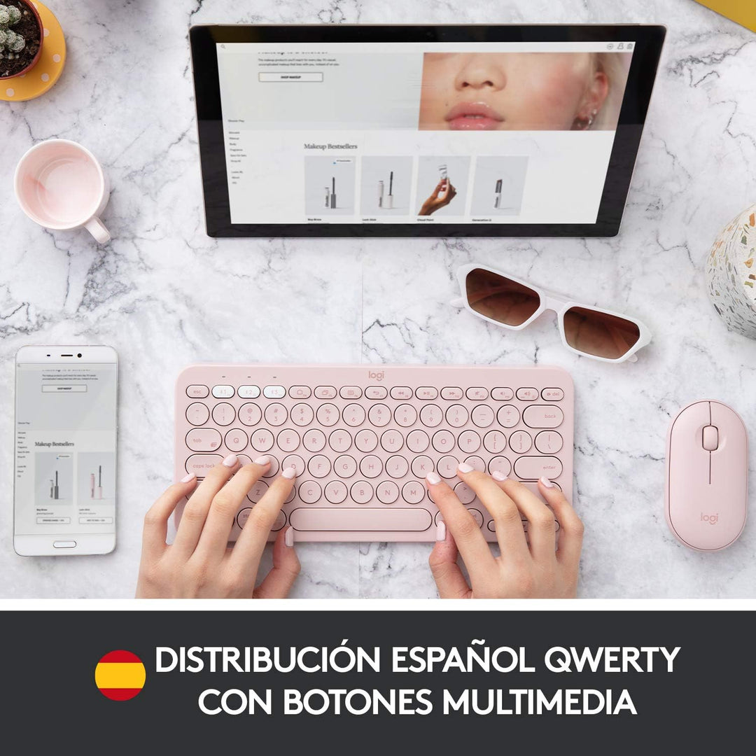 Logitech K380 Kabellose Bluetooth-Tastatur, Multi-Device & Easy-Switch Feature, Windows- und Apple-S