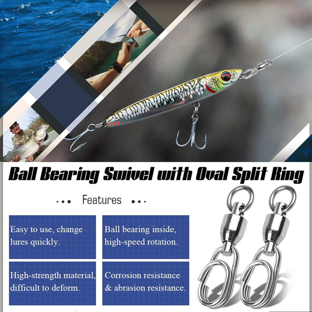 9Tong Kugellager Set Angeln Wirbel Snaps Rolling Kugellager Wirbel Angeln Snaps Lock Salzwasser Ange