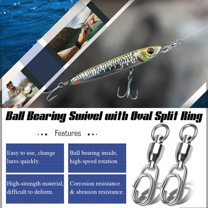 9Tong Kugellager Set Angeln Wirbel Snaps Rolling Kugellager Wirbel Angeln Snaps Lock Salzwasser Ange