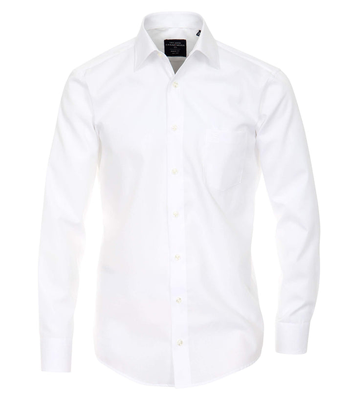 CASAMODA Herren Popeline Hemd uninah 006550 Modern Fit 38 Weiss, 38 Wei&amp;