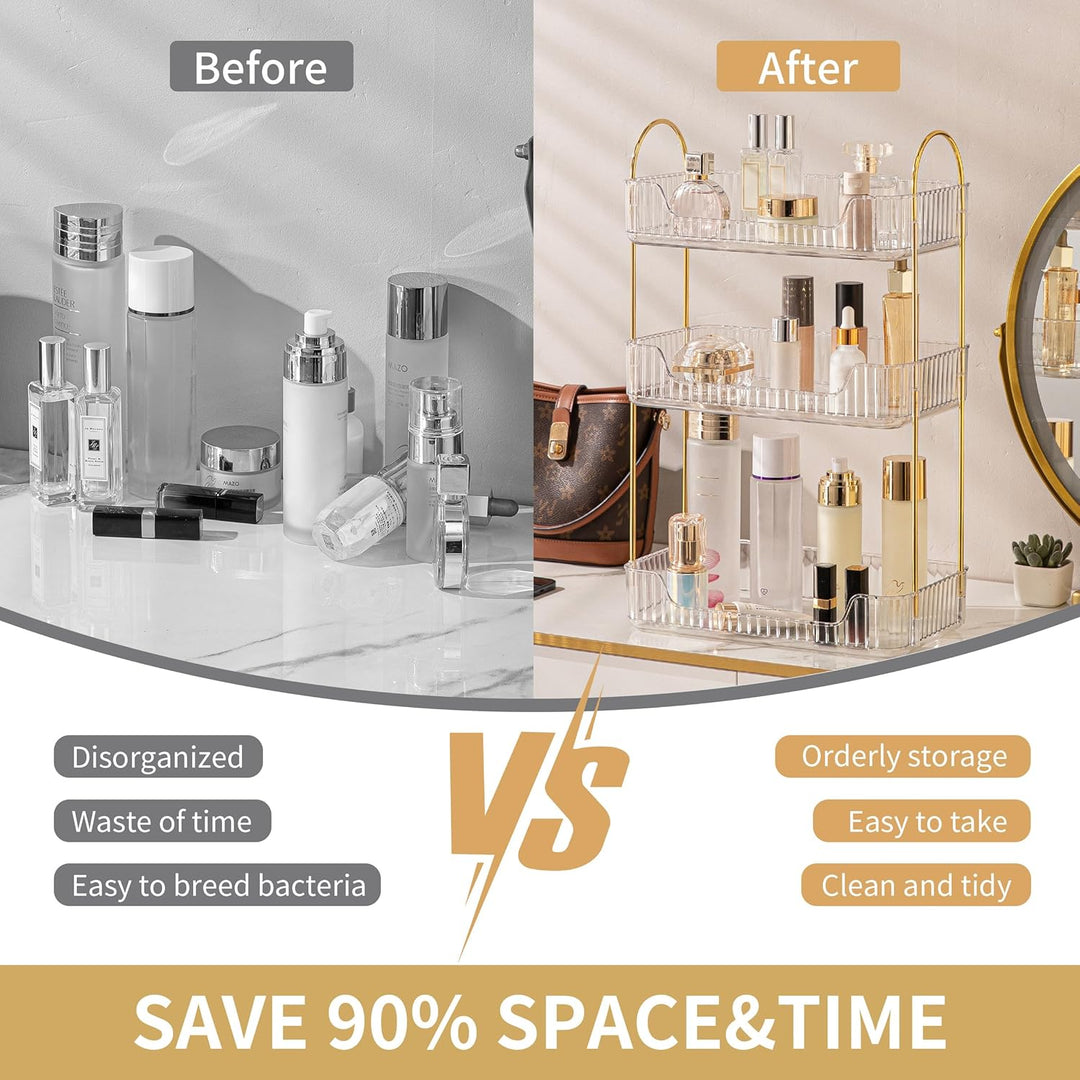 LEIKOSUP Makeup Organizer, Kosmetik Organizer 3 Ebenen, Cosmetics Beauty Organizer, Skincare Organiz