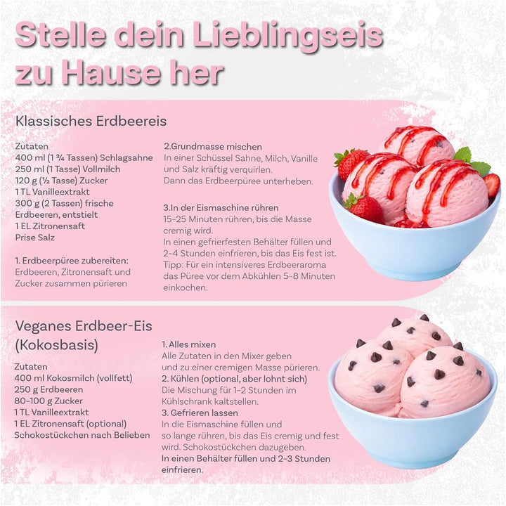 Eismaschinen-Aufsatz für KitchenAid StandMixer – Kompatibel mit KitchenAid 4,5QT, 5QT &amp; 6QT Tilt-Hea