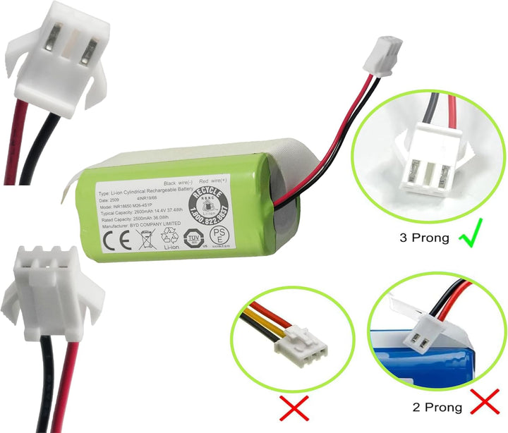 (14.4V 2600mAh) Ersatzakku für Ecovacs Deebot N79S N79 DN622 für Shark RV700 RV720 RV725 RV750 für E