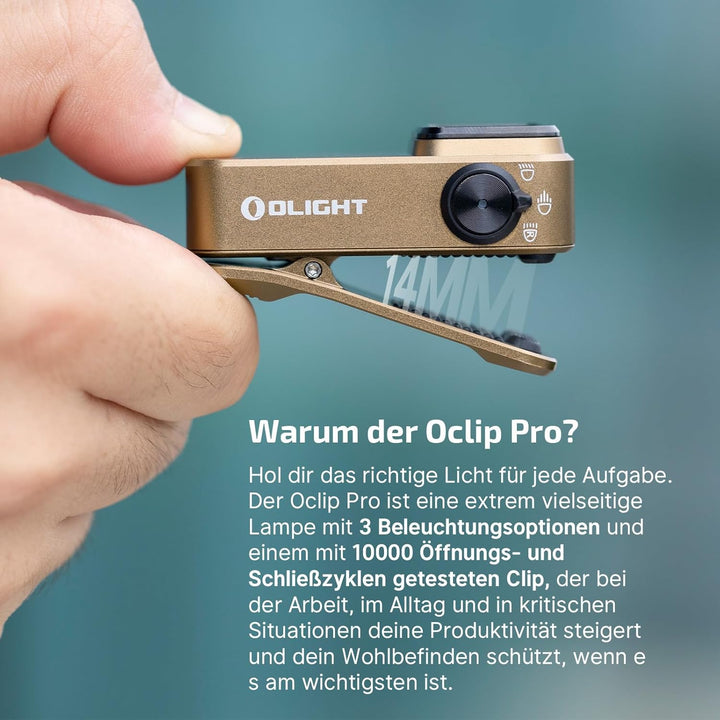 OLIGHT Oclip Pro Mini LED Taschenlampe mit Flutlicht, fokussiertes Licht und Rotlicht,500 LM helle U