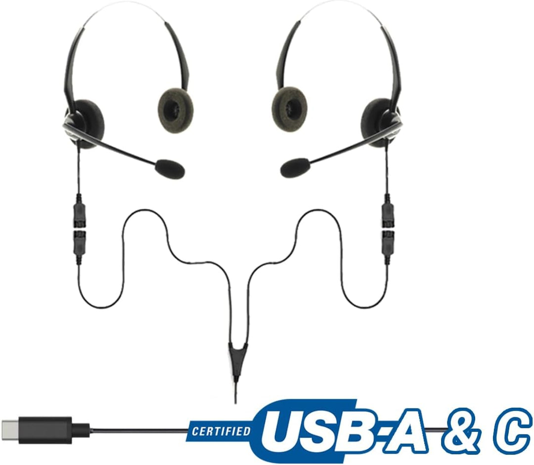 Project Telecom - USB, 2 Benutzer, binaurale Geräuschunterdrückung, Headset-Splitter, Training, Über