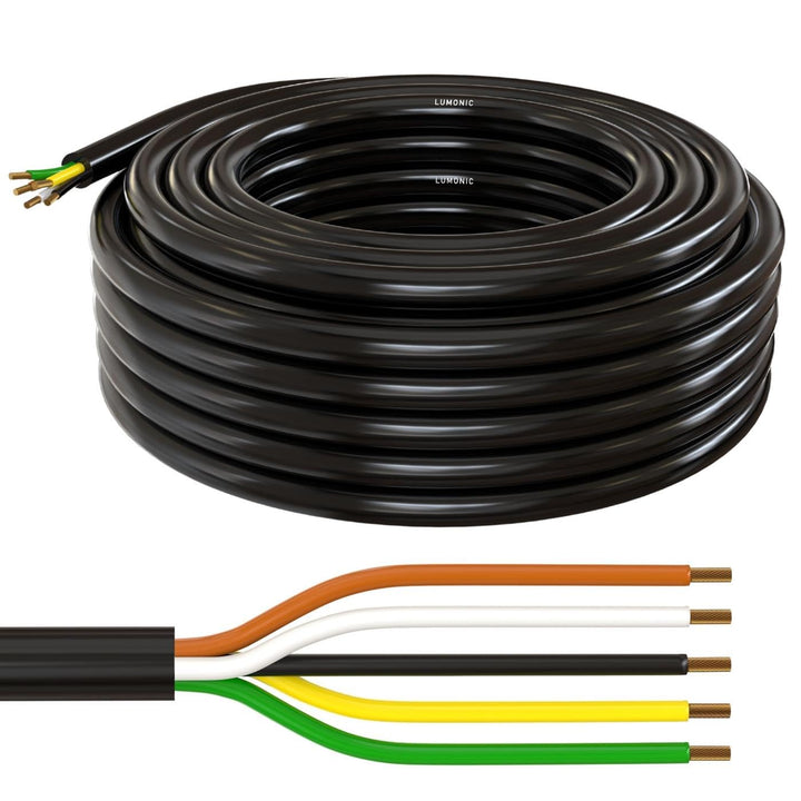 10m Lumonic 1m FLRYY Fahrzeugkabel 5 adrig I Fahrzeugleitung mit Kabelquerschnitt 5x 1,5mm² I Kabel