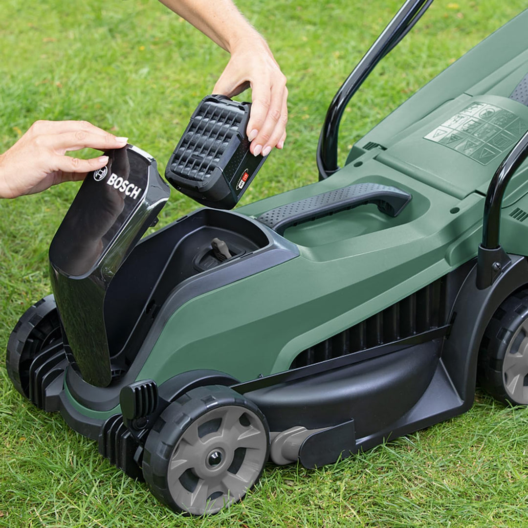 Bosch Home and Garden Akku-Rasenmäher CityMower 18 (18 Volt, 1 Akku 4,0 Ah, Schnittbreite: 32 cm, Ra