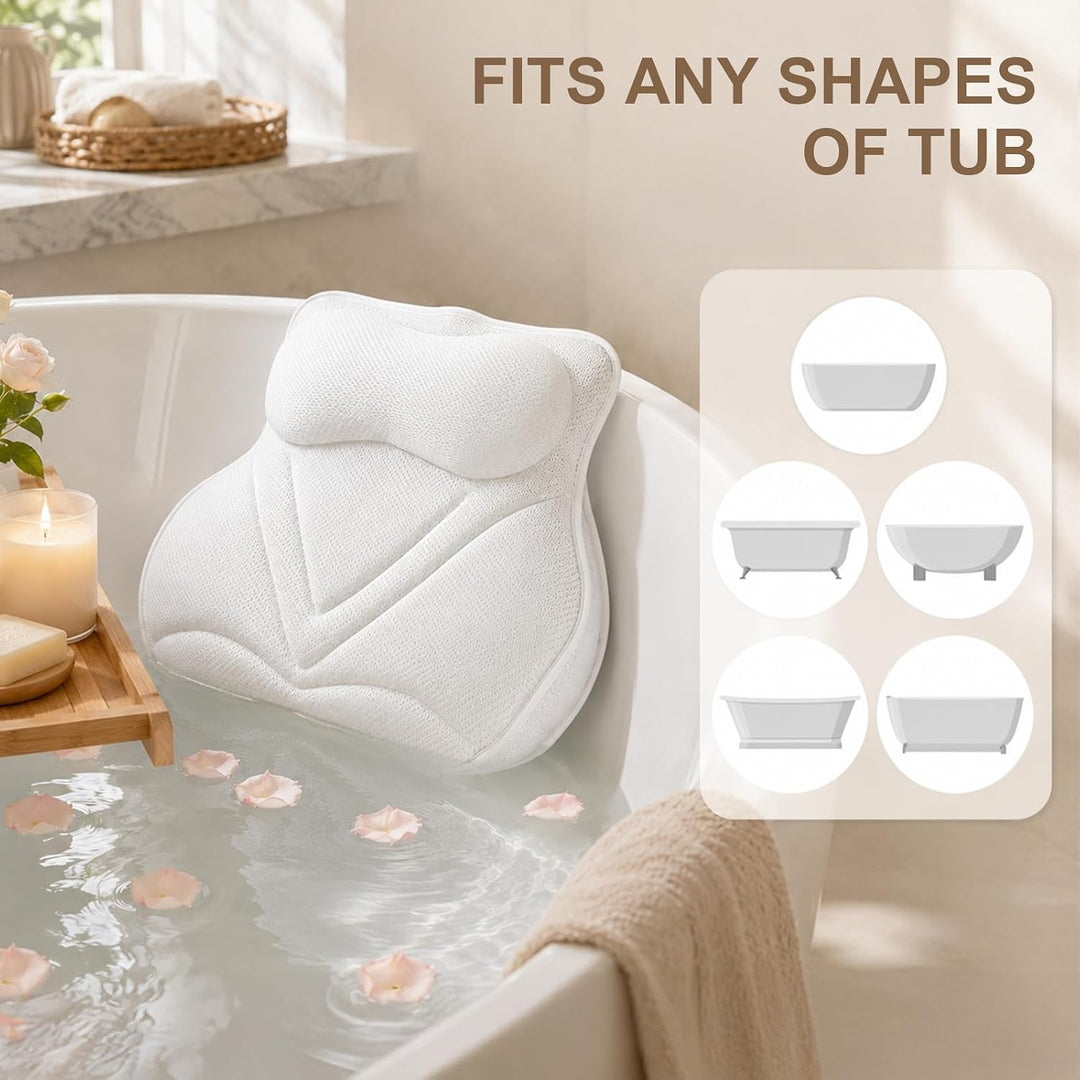 Badewannenkissen &amp; Poolkissen mit 5D Air Mesh - Ergonomisches Badewannenkissen Nacken &amp; Rücken mit 7