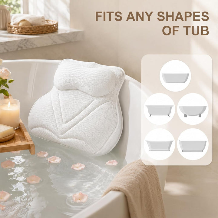 Badewannenkissen &amp; Poolkissen mit 5D Air Mesh - Ergonomisches Badewannenkissen Nacken &amp; Rücken mit 7