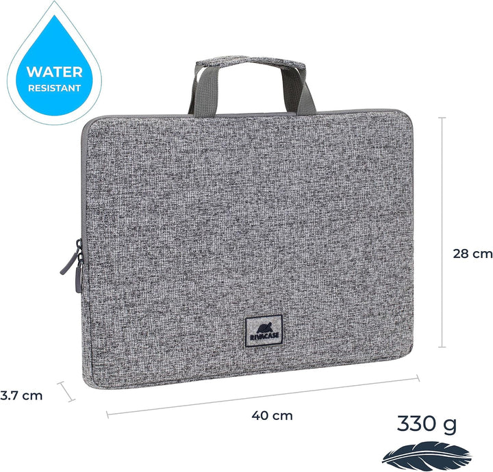 Rivacase Laptophülle mit Griffen bis 15.6" Sleeve - wasserdichte und ultraleichte Notebooktasche - k