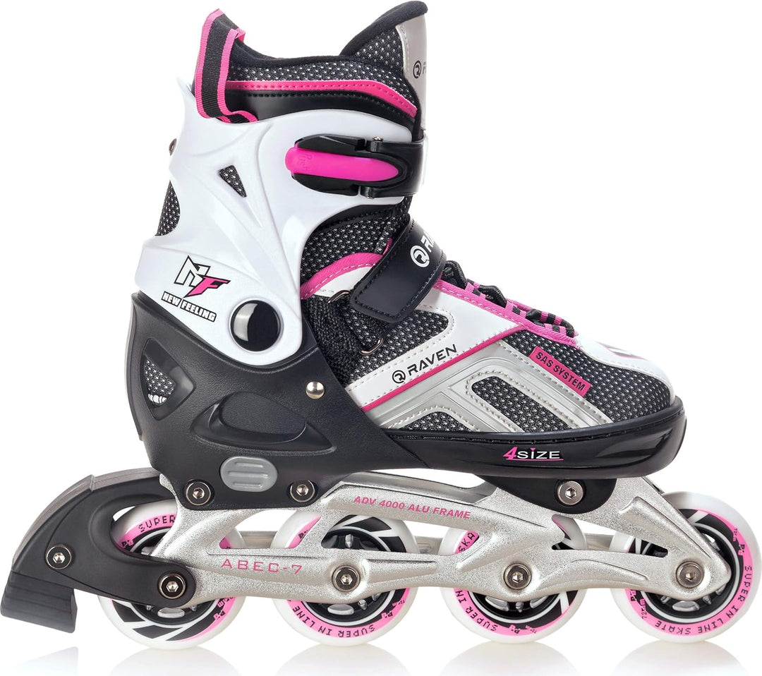 RAVEN Pulse Inline Skates Inliner für Kinder und Erwachsene OPTIONAL 2in1 mit Schlittschuhen verstel