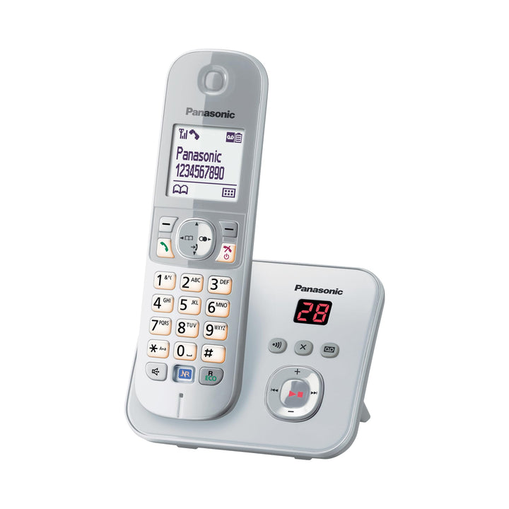 Panasonic KX-TG6821GS DECT Schnurlostelefon mit Anrufbeantworter (strahlungsarm, Eco-Modus, GAP Tele