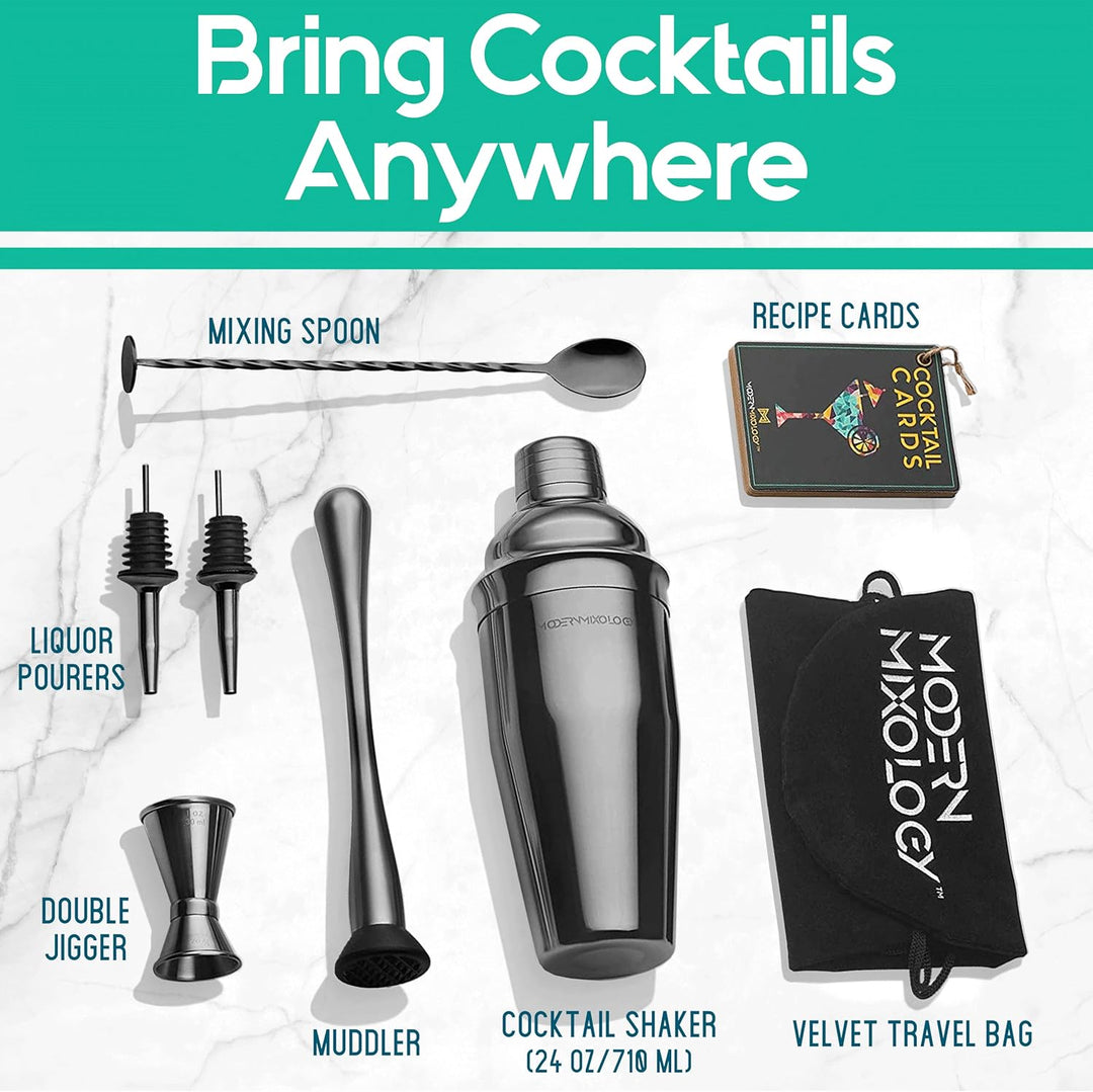Cocktail-Shaker-Set, Barkeeper-Set, Schwarz – Kb4, Schwarz