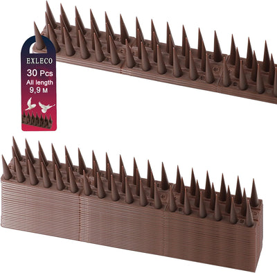 EXLECO 30Pcs Vogelabwehr aus Kunstoff, 10 Meter 3 Reihig Taubenabwehr Tierabwehr, länger Vogel Spike