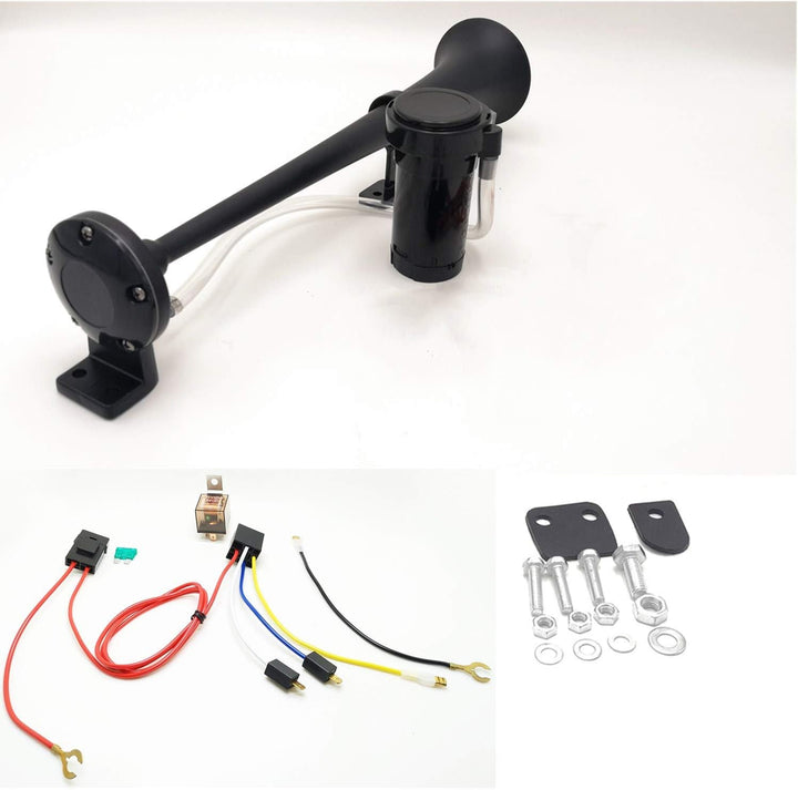 YIYIDA Autohupe car horn 150dB sprecher 450mm lautsprecher horn chrom-zink lufthupe schwarz einzeltr