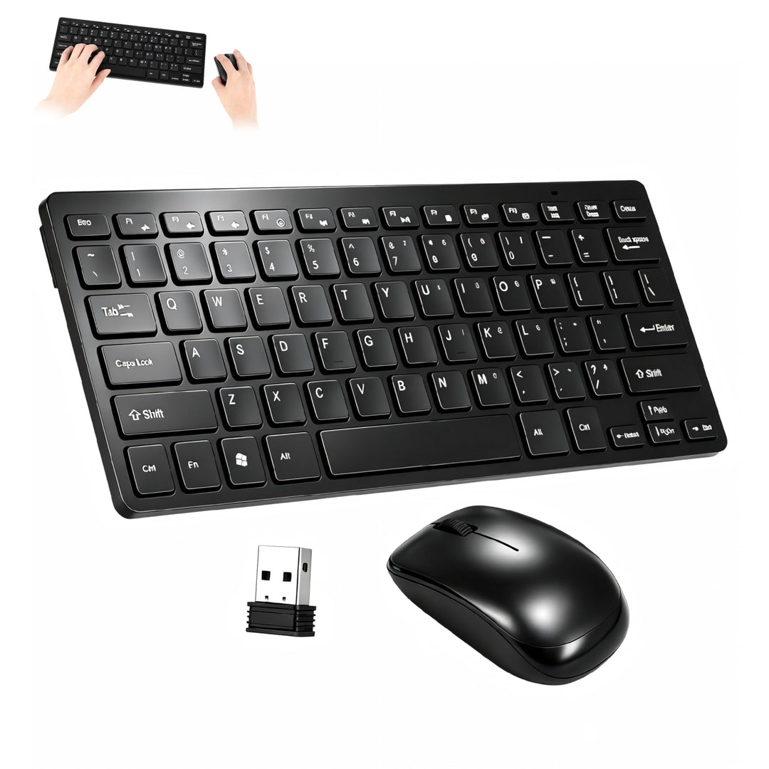 Kabelloses Tastatur Maus Set, 2.4 GHz Ultraslim QWERTY Layout Tragbare Funktastatur Mouse mit 78 Tas