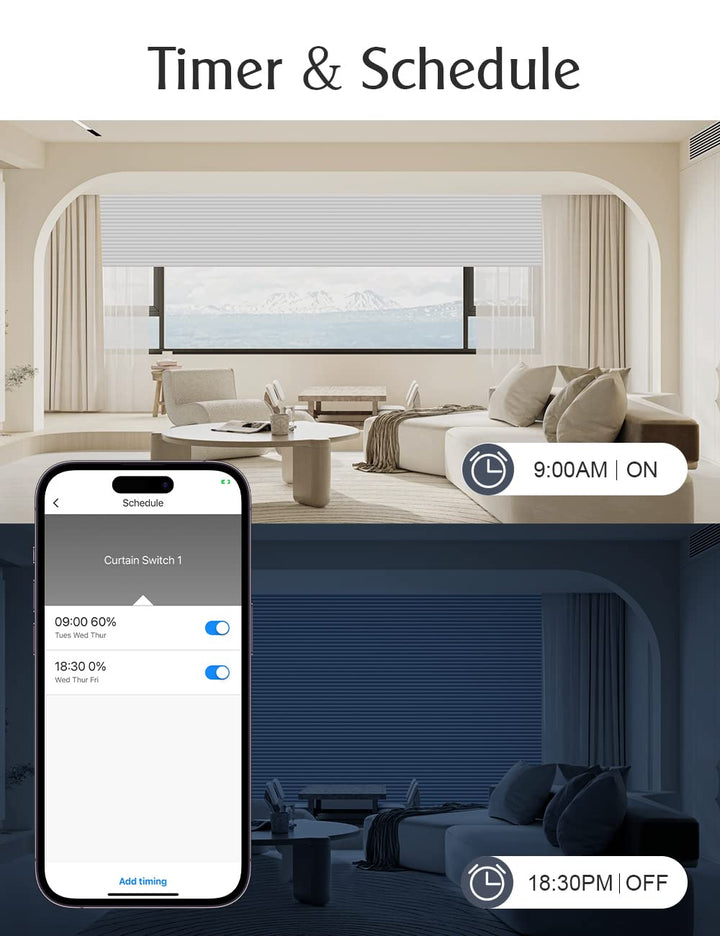 [6.1 Gen.] Maxcio Wlan Rolladenschalter, Smart Rolladen Zeitschaltuhr für Rollläden, Jalousien, Sonn