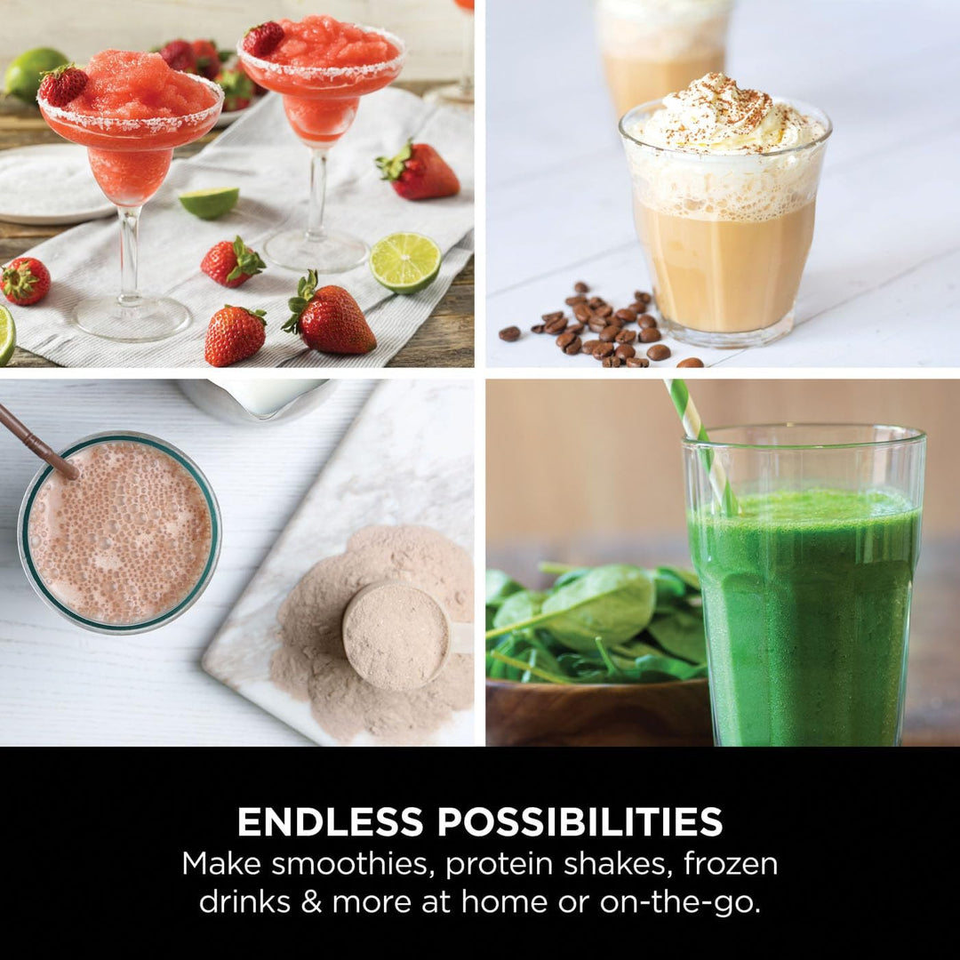 Ninja Blast BC151UKWH Tragbarer Mixer, 530 ml, auslaufsicherer Deckel und Trinkauslauf, leistungssta