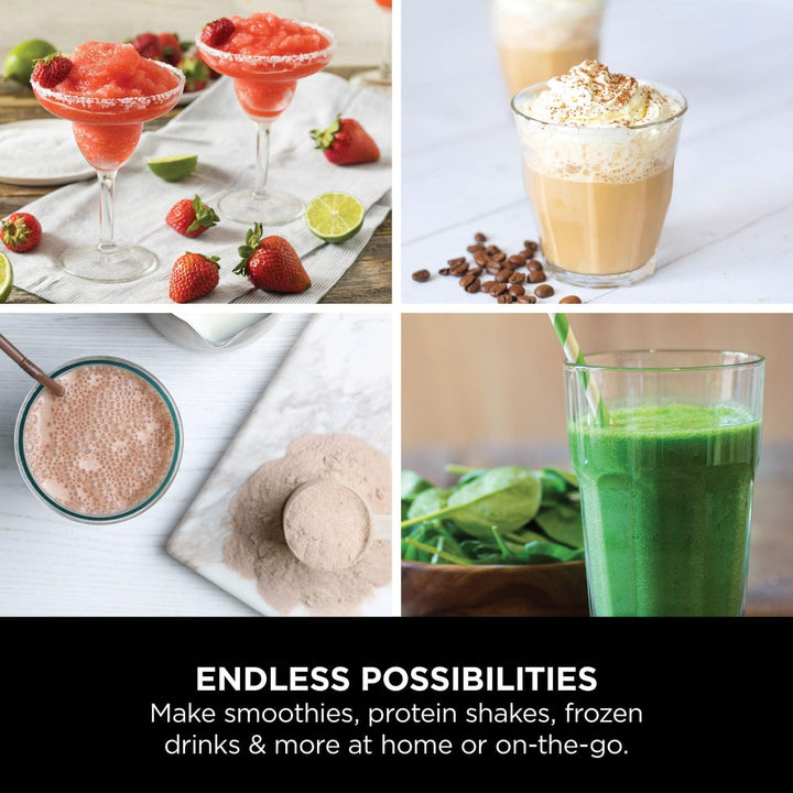 Ninja Blast BC151UKWH Tragbarer Mixer, 530 ml, auslaufsicherer Deckel und Trinkauslauf, leistungssta