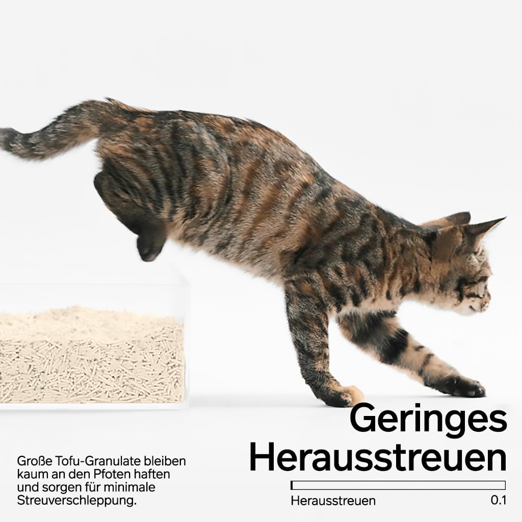 pidan Tofu Katzenstreu 9,6kg (4 Beutel), Klumpend, Spülbar, Ultra Saugfähig Und Schnell Trocknend, 1