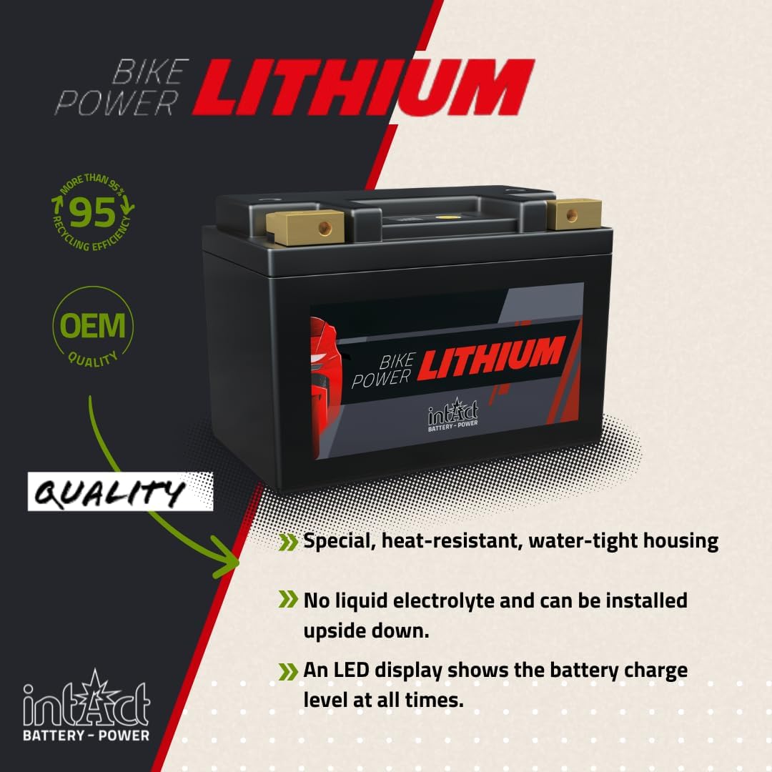 INTACT Li-08 Lithium 1,6Ah Bike Power Motorradbatterie 12,8V