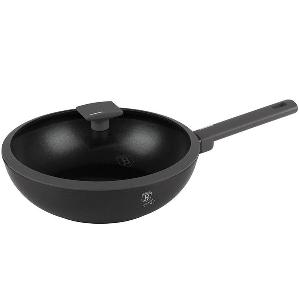 Berlinger Haus Antracit Collection Wok mit Deckel und abnehmbarem Griff Ø 28 cm