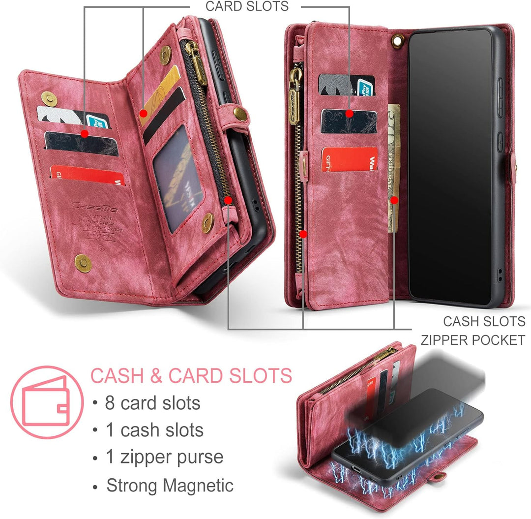 UFinetech Samsung S22 Plus Hülle, stossfeste Kartenfach Tasche Samsung Galaxy S22+ 5G Handyhülle, Fl