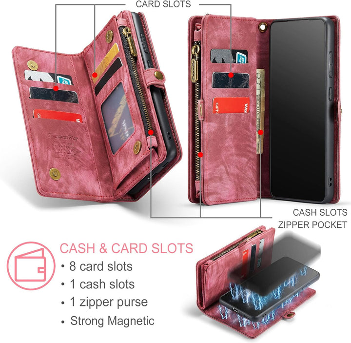 UFinetech Samsung S22 Plus Hülle, stossfeste Kartenfach Tasche Samsung Galaxy S22+ 5G Handyhülle, Fl