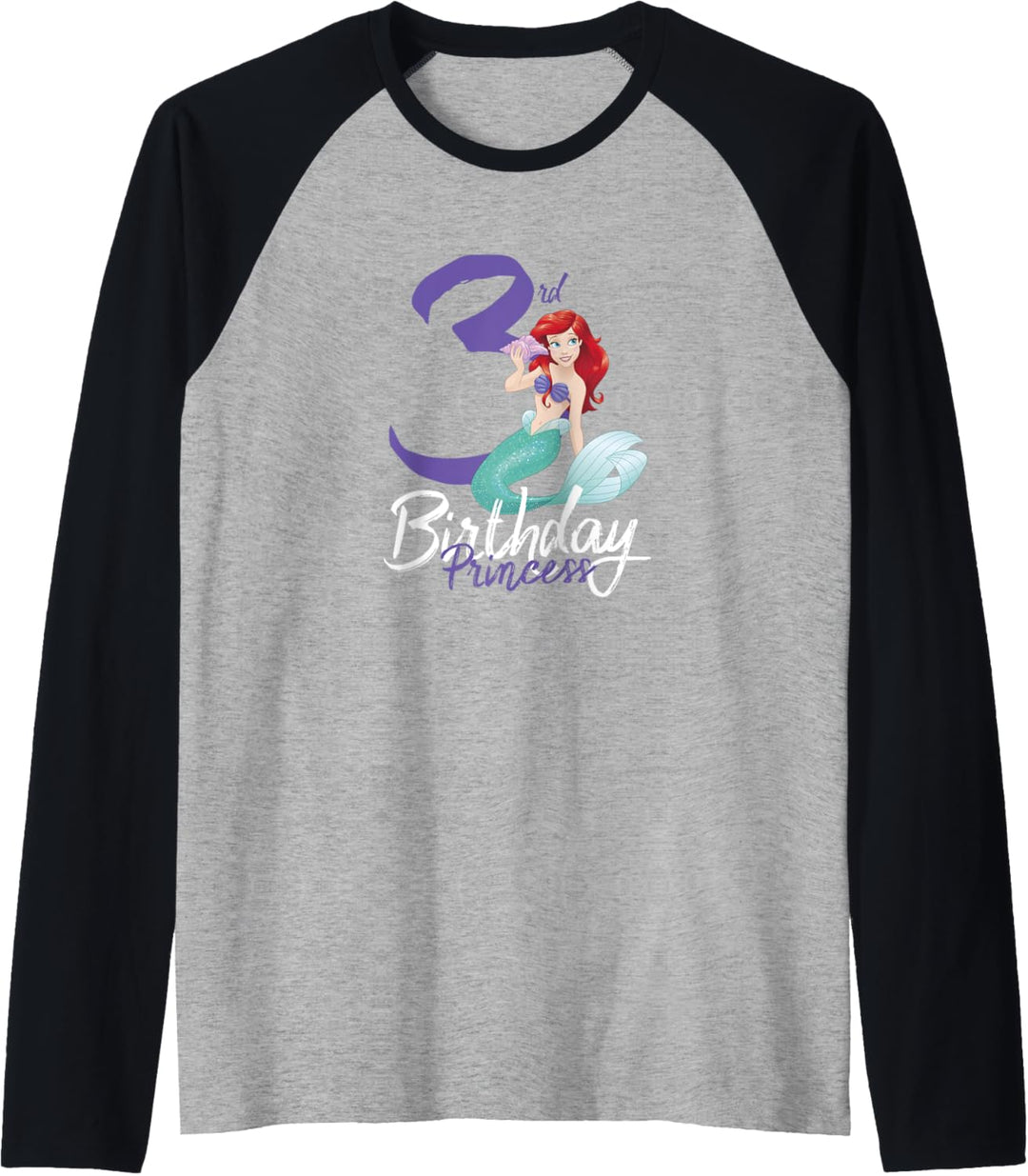 Disney Little Mermaid Ariel 3rd Birthday Princess Raglan