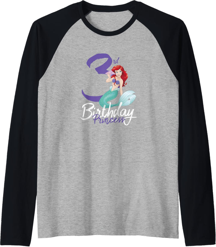 Disney Little Mermaid Ariel 3rd Birthday Princess Raglan