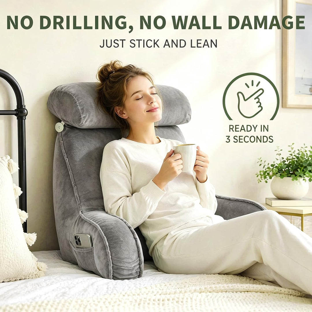 CEWROM Lesekissen für Bett Und Sofa, Lesekissen mit RüCkenlehne für Erwachsene, Reading Pillow aus M