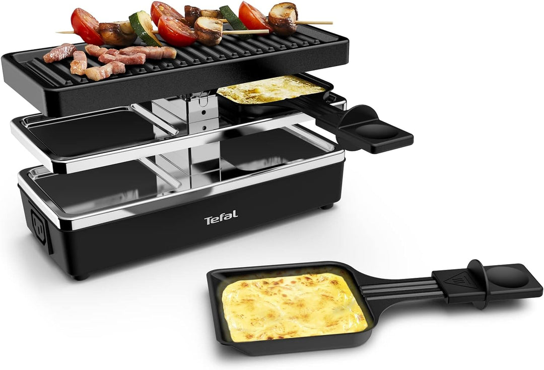 Tefal Raclette-Grill, 2 Personen, modulares Format, integrierter Stecker zum Anschluss weiterer Gerä