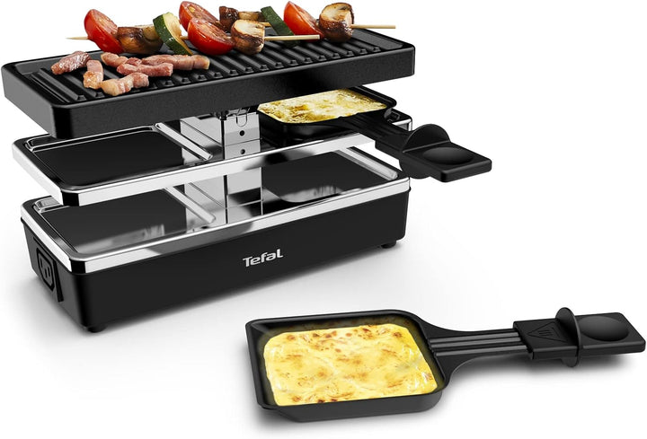Tefal RE2308 Plug & Share Raclette | 400 Watt | 2 Pfännchen + Grillplatte | Ein-/Ausschalter | Antih