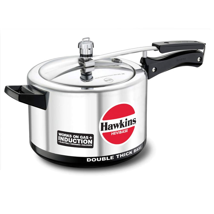 HAWKINS H 56 H56 Hevibase Schnellkochtopf, Induktionskompatibel, Aluminium, 5 Liter, Silber 5-Litre,