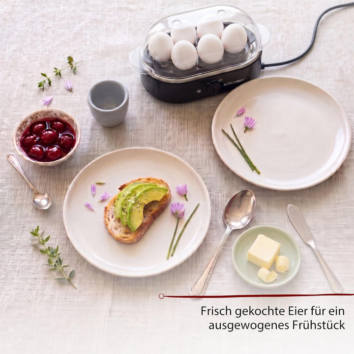 Cloer 6080 Eierkocher mit akustischer Fertigmeldung, 350 W,