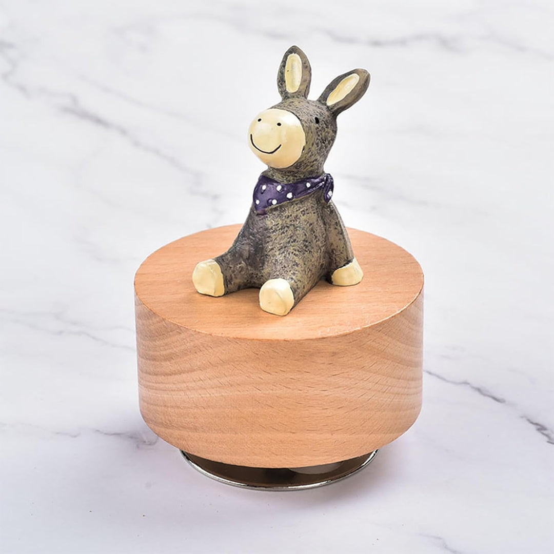 Spieluhr aus Holz mit rotierender Tierfigur-Bewegung, mechanische Spieluhr für Zuhause und Geburtsta