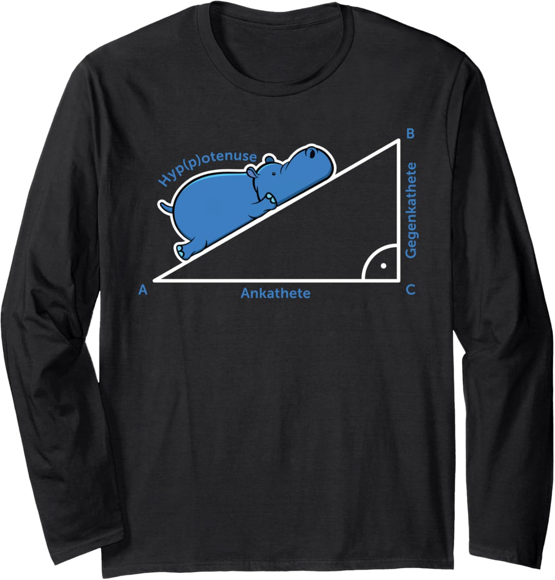 Hyppotenuse Mathematik Ankathete Gegenkathete Abi Hippo Langarmshirt