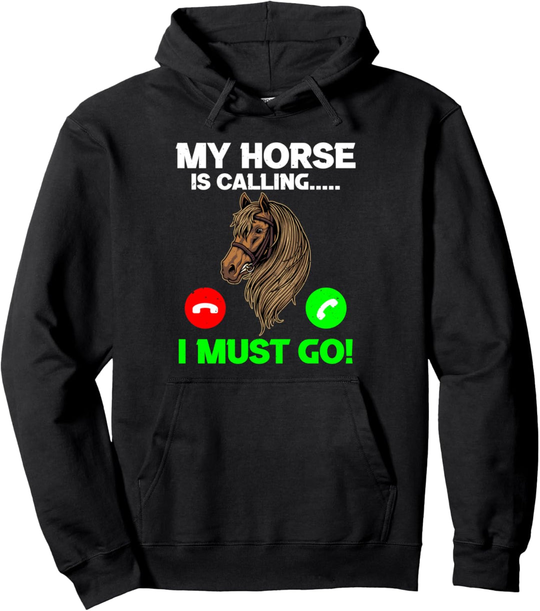 Mein Pferd ruft reiten Mädchen Reiterin Pullover Hoodie