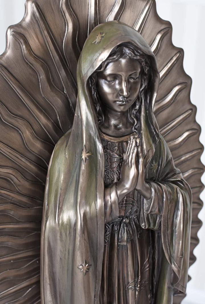 Palazzo Int Madonna Statue 70cm Keramikmasse mit Bronzeschicht Kirchenfigur Frau von Guadalupe Shabb