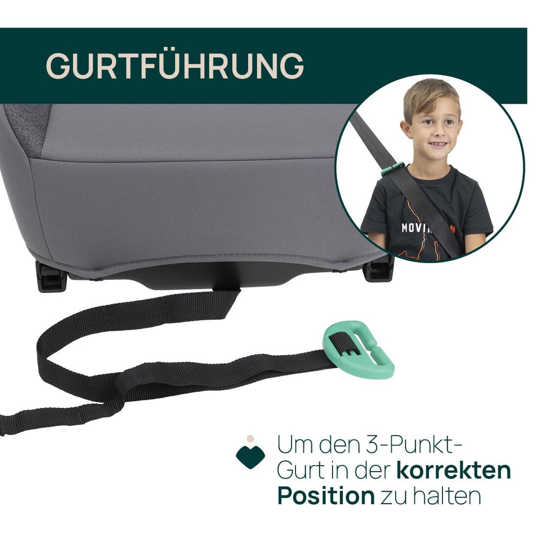 Chicco Quasar Fix i-Size, Kinderautositz 7-12 Jahre (126-150 cm), Gewicht 23-36 kg, Gruppe 3, einfac
