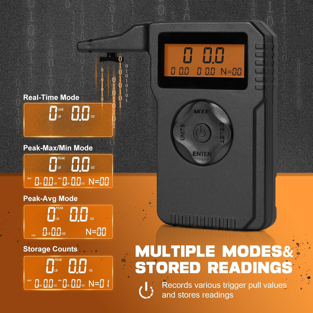 BOOSTEADY Digitaler Auslöse-Zugmesser für genaue Messwerte Auslöse-Zugmessgerät mit LCD-Display (Zwe
