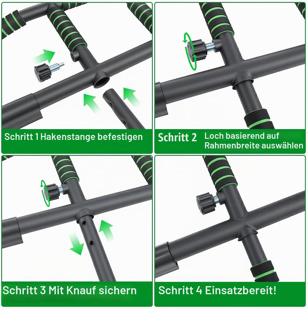 Klimmzugstange Türrahmen Ohne Schrauben, Pull Up Bar Door Frame mit 10 Griffpositionen für Vielseiti
