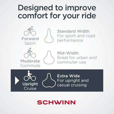 Schwinn Komfort-Fahrradsattel und Sitzbezüge, mehrere Farben Cruiser-Sitz/Gel Gel Cruiser-Sitz/Gel,