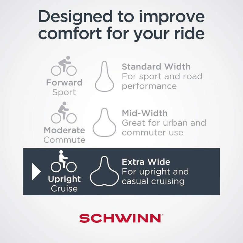 Schwinn Komfort-Fahrradsattel und Sitzbezüge, mehrere Farben Cruiser-Sitz/Gel Gel Cruiser-Sitz/Gel,