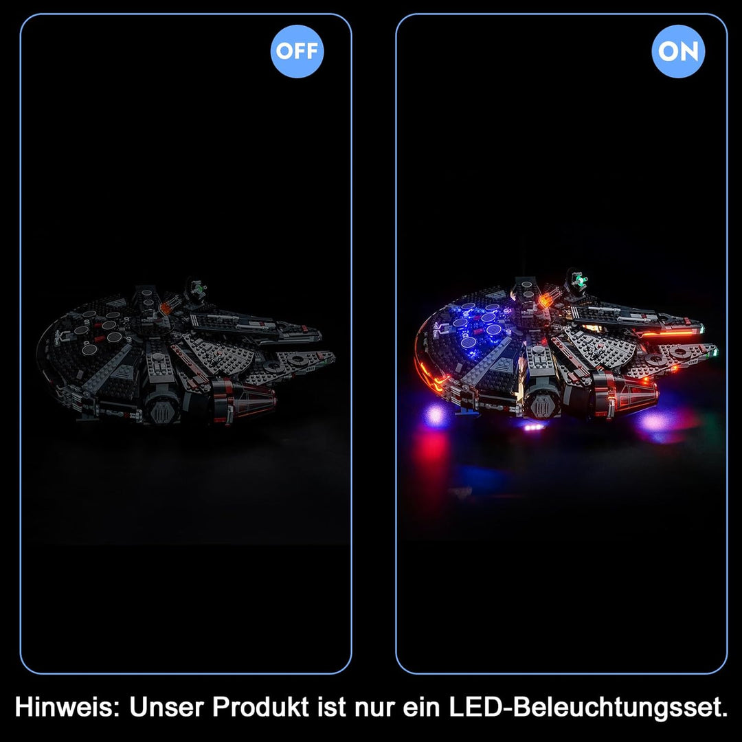 LocoLee Licht Set Compatible with Lego 75389 Dunkler Millennium Falke, Nur Lichter Set - Kein Modell