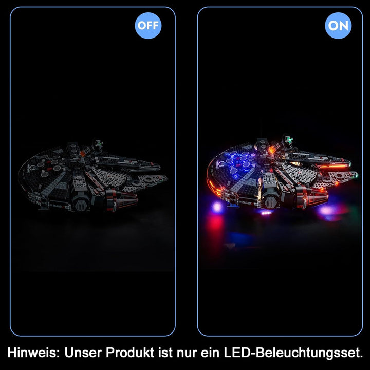 LocoLee Licht Set Compatible with Lego 75389 Dunkler Millennium Falke, Nur Lichter Set - Kein Modell
