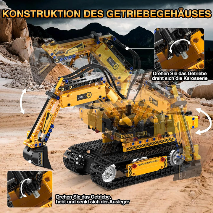 Technic Roboter Bauspielzeug Bausatz, 535PCS 5-IN-1 RC Roboter und Auto, Ferngesteuert und App Robot