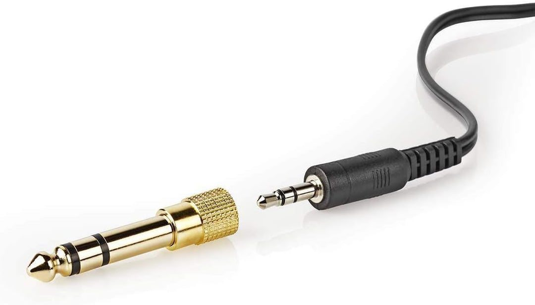NEDIS Hpwd1200Bk Super-Kopfhörer mit 2 m Kabel, Silber/schwarz